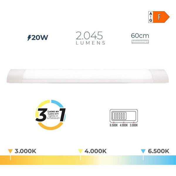 Lampada Led Edm 31865 F 20 W 2045 Lm (3000 K) (4000 K) (6500 K) - Marca: Edm Product - Ean: 8425998318654-image