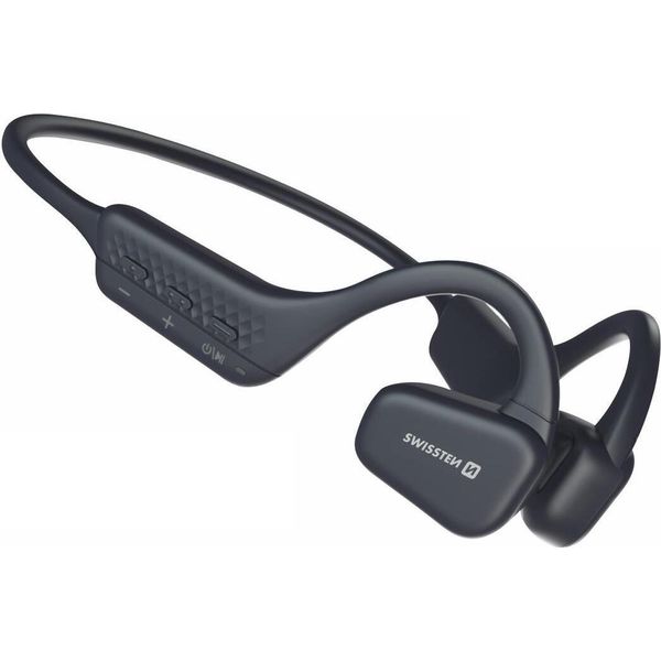 Swissten, Cuffie Sportive A Conduzione Ossea Bluetooth Con Batteria Da 10 Ore, Nero-image