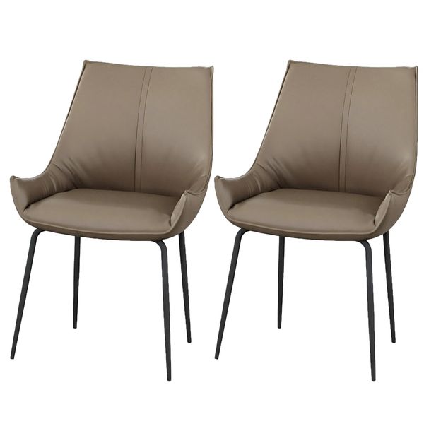 Casa Dolce Sedia Da Pranzo Perta, Set Di 2, Marrone, 57X64X90 Cm, Vera Pelle Bovina, Facile Da Pulire, Carico Massimo 120Kg-image