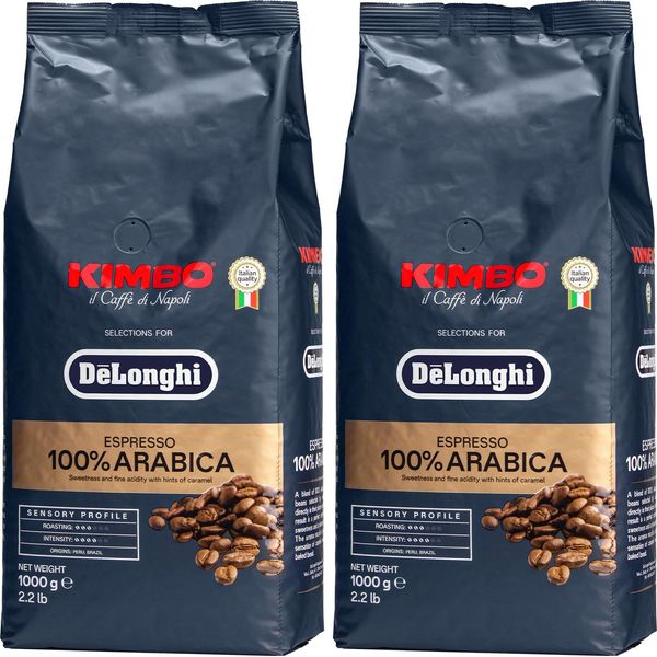 Delonghi Kimbo Kaffee 100 Percent Arabica 2X1Kg Bohnen Mild Espresso-image