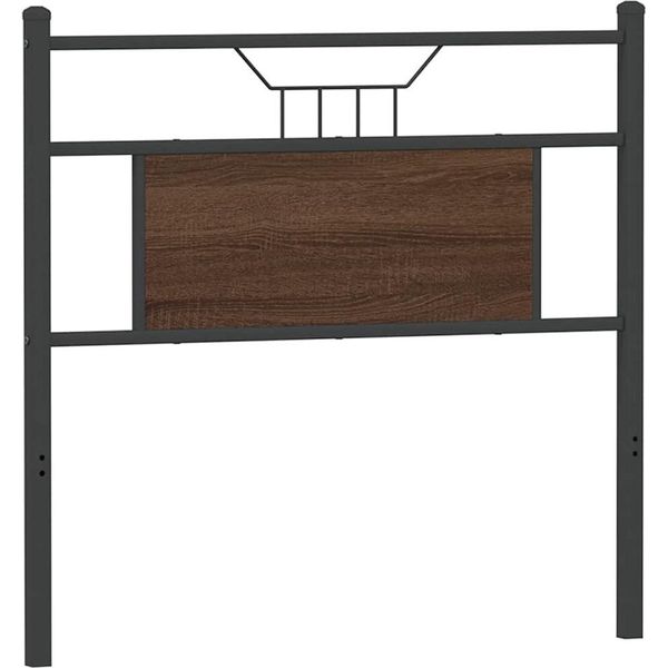 Vidaxl Testiera Di Ricambio Marrone Effetto Rovere 80 Cm Materiale Ligneo E Acciaio-image
