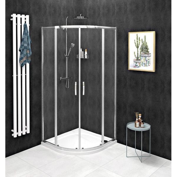 Gelco Sigma - Cabina Doccia Simply Quattro Pezzi 1000X1000 Mm, Vetro Rivestito, Alluminio Lucido/Vetro Chiaro GS5510-image