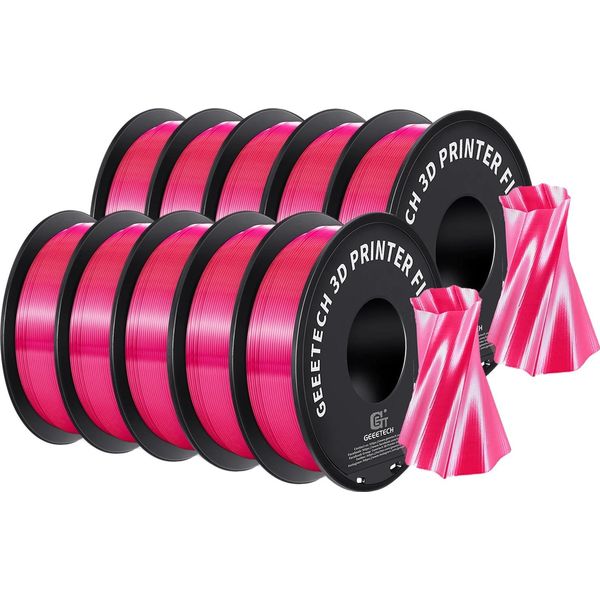 Filamento Pla Di Seta 3D, Temperatura Di Stampa 200-230℃, Diametro 1,75±0,03 Mm, Magenta Seta-image