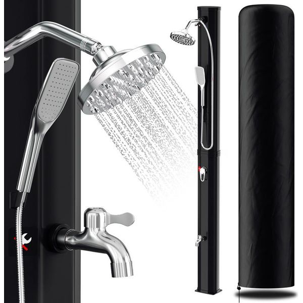 Hengda Doccia Solare Doccia Da Piscina Doccia Da Giardino 35 L Con Cappuccio Protettivo E Doccetta Doccia Da Campeggio Fino A 60 °C Doccia A Pioggia Doccia Da Esterno Piscina Da Campeggio-image