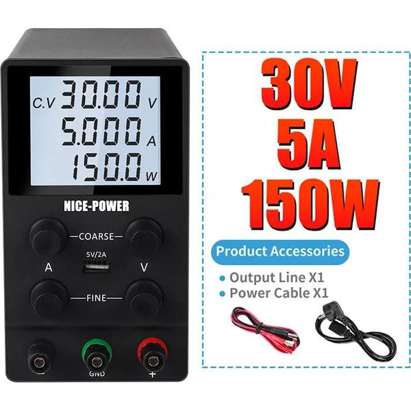 Alimentatore Dc, Uscita 30V/60V/120V, Corrente 3A/5A/10A, Nero SPS305D-image