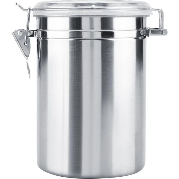 Contenitore Per Caffè In Acciaio Inox, Barattolo Sottovuoto Per Zucchero E Tè In Grani (1800 Ml)-image