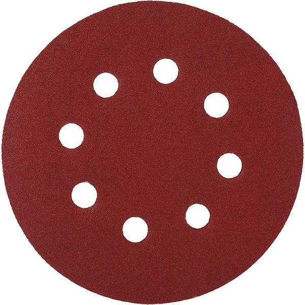 Dischi Abrasivi Da 125 Mm, Dischi Abrasivi Rossi Con 8 Fori, Carta Abrasiva (Grana 320)-image