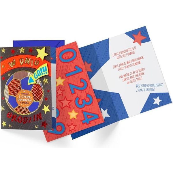 Biglietto Di Auguri Per Giovani (Numeri Intercambiabili) Palla DK-1140-image