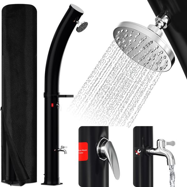 Hengda 35L Doccia Solare Doccia Da Giardino Doccia Da Piscina Doccia Da Esterno Doccia Solare Curva Con Copertura Protettiva-image