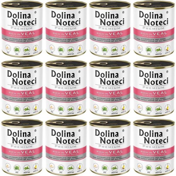 Dolina Noteci Premium Cibo Umido Per Cani Vitello Con Piselli 800G-image