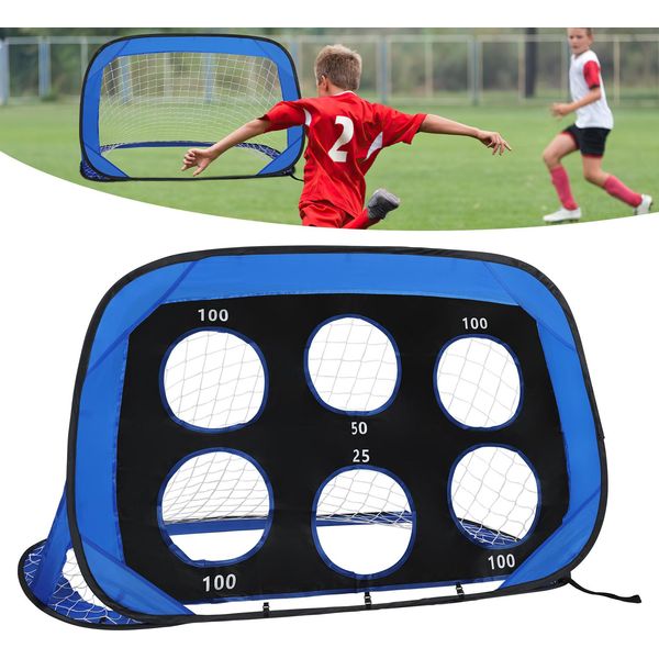 Porta Da Calcio Clanmacy 4 In 1 Con Parete Di Porta Per Bambini Porta Da Calcio Pop-Up Pieghevole Incl. Borsa Per Il Trasporto E Picchetti Per Il Terreno 120X80X80Cm (2 Pz.)-image