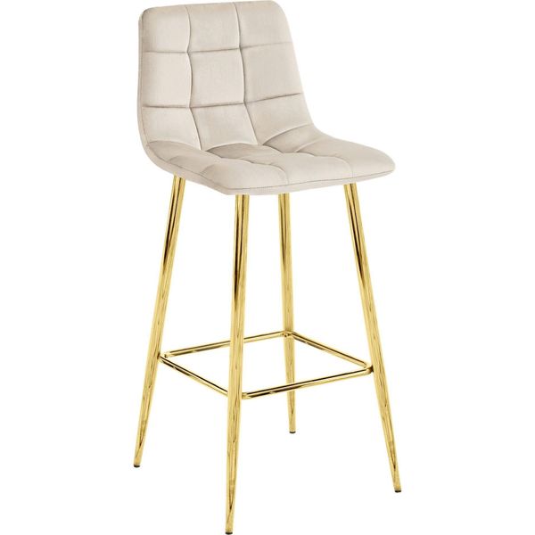 Sgabello Valora Arceto - Velluto Beige E Gambe Dorate X1 | Sedute-image