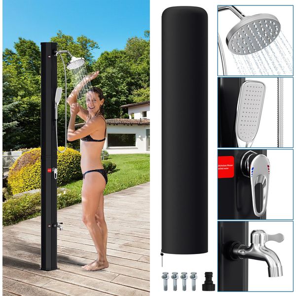 Doccia Solare Bettizia 20-60 Litri - Fino A 60 °C - Con Soffione Orientabile, Doccia Per I Piedi E Tubo Da Giardino-image