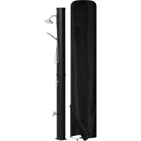 Doccia Solare Tolletour 20-60 Litri | Soffione Orientabile E Doccia A Pedale | Nero/Argento | Fino A 60°C | Con Tubo Da Giardino-image