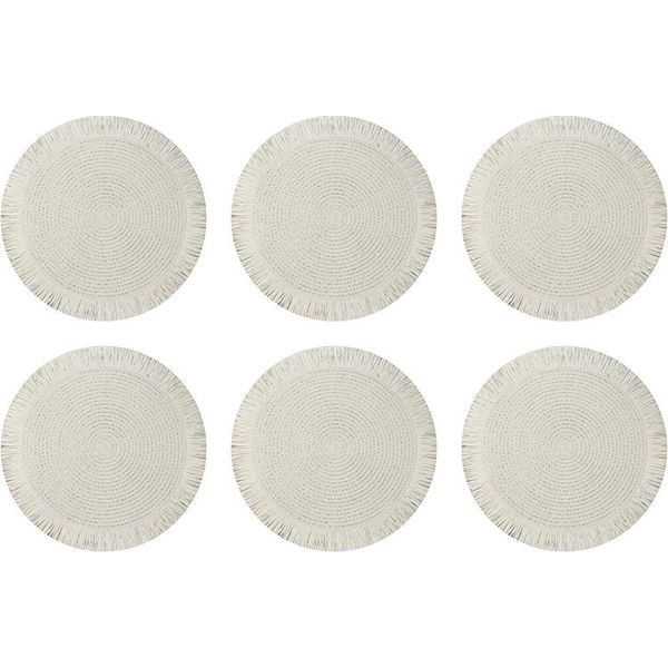 Inf Set Di 6 Tovagliette - Tovagliette Di Carta Intrecciata Bianco-image