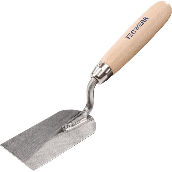 Frattazzo Da Stuccatore Larghezza 80 Mm Inox, Con Manico In Faggio Acciaio Inox-image