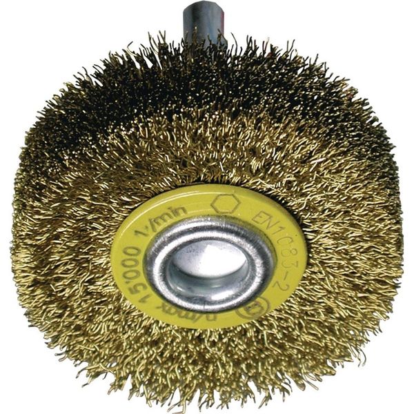Spazzola Rotonda Ø 80 Mm Spessore Del Filo 0,2 Mm Ottone 19 Mm 12000 Min-¹-image