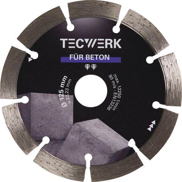 Disco Diamantato Concrete Ø 125 Mm Foro 22,23 Mm Larghezza Segmento 33,8 Mm Altezza Segmento 10 Mm Spessore Segmento 1,9 Mm-image