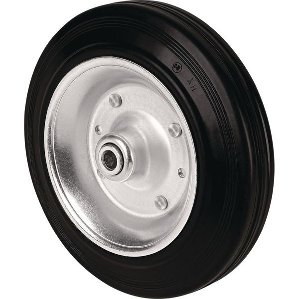 Ruota Di Scorta Ø 125 Mm Portata 100 Kg Gomma Piena Nera Assale Ø 15 Mm Lunghezza Mozzo 50 Mm-image