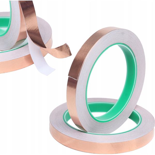 Rosfix – Nastro Di Rame | 20 Mm X 20 M, Spessore 0,05 Mm, Conduttivo Su Un Solo Lato | Vetro Colorato, Schermatura Emi, Saldabile-image