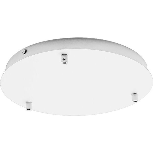Rosone Tondo In Metallo Alice Bianco IP20 Per Lampade A Sospensione - Base Da Soffitto Moderna, Attacco 3 Fori, Facile Installazione-image