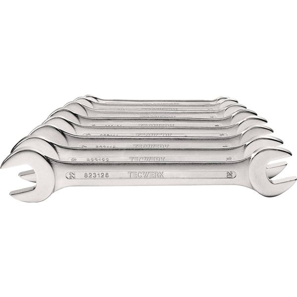Set Di Chiavi A Forchetta Doppia, 8 Pezzi, SW6-22 Mm, Acciaio Cv Cromato-image