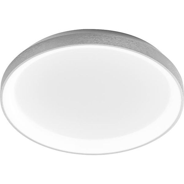 Krizia - Plafoniera Led Moderna 38W Dimmerabile- Luce Naturale 4000K, 3400Lm, Diffusore Opale, Alluminio Satinato Bianco, D.48 Cm, IP20-image