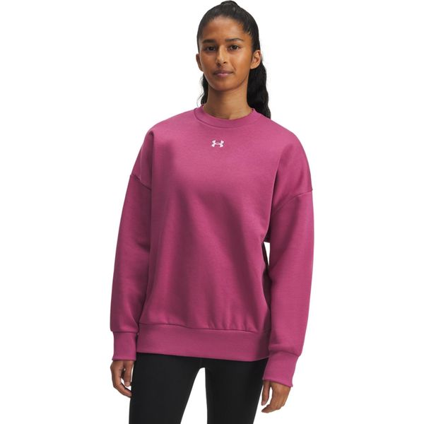 Under Armour Ua Rival Fleece Os Crew - Fucsia Crepuscolo, Taglia:Xs-image