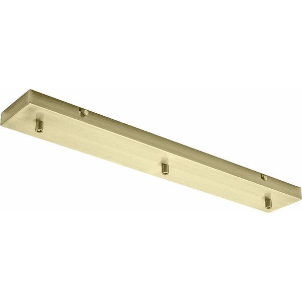 Rosone Rettangolare In Metallo Alice Ottone IP20 Per Lampade A Sospensione - Base Da Soffitto Moderna, Attacco Centrale, Facile Installazione-image