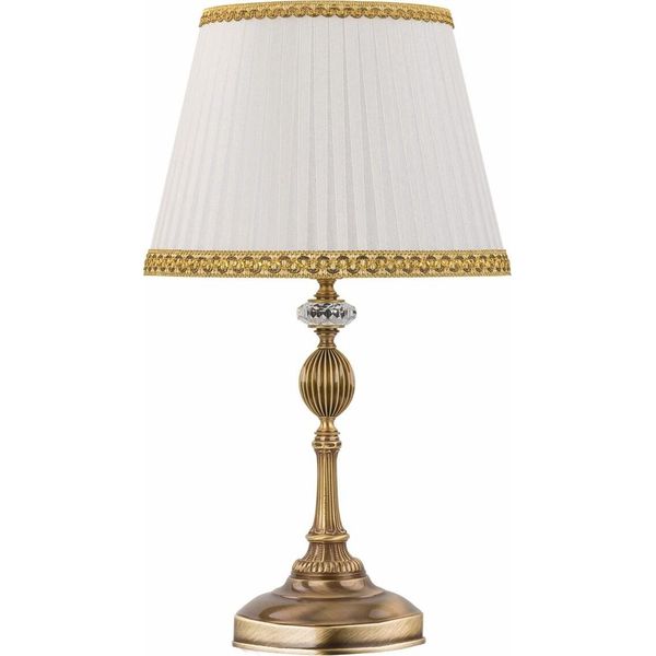 Casa Padrino Lampada Da Tavolo Barocca Ottone Con Patina / Bianco / Oro H. 51 Cm-image