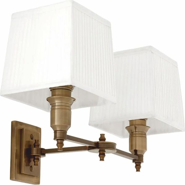 Casa Padrino Doppia Applique Ottone Antico / Bianco 40 Cm - Luci-image
