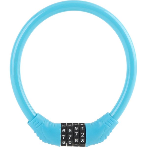 Lucchetto Per Bicicletta Con Cavo, Combinazione A 4 Cifre Per Una Maggiore Sicurezza Durante Gli Spostamenti In Bicicletta, Blu-image