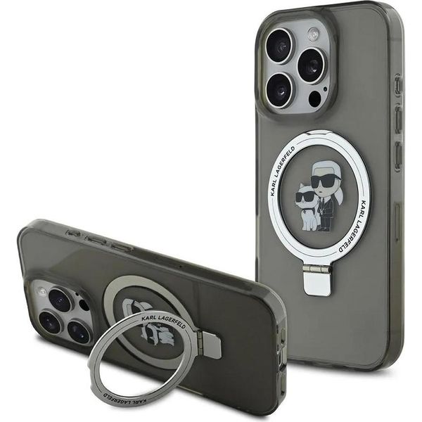 Karl Lagerfeld Ringstand Karl And Choupette Magsafe Iphone 16 Pro Max Custodia Per Cellulare Grigio Grigio Taglia Unica-image