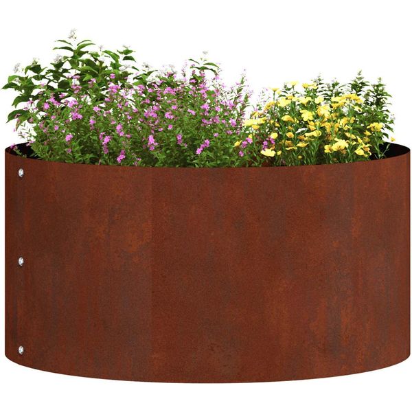 Vidaxl Anello Per Piante 5 Pezzi Marrone 40 X 40 X 20 Cm Acciaio Resistente Alle Intemperie-image