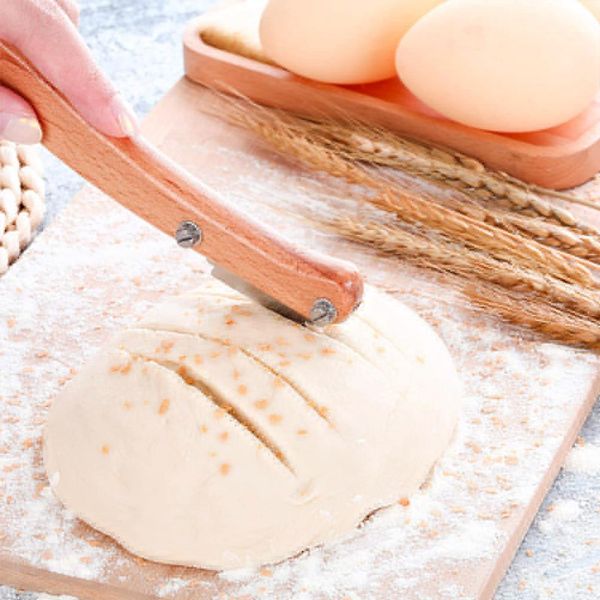 Pane Lame Manico In Legno Strumento Per Tagliare Il Pane Coltello Per Incidere La Pasta Con 5 Pezzi Lame Sostituibili Per La Panificazione Accessori Da Cucina-image
