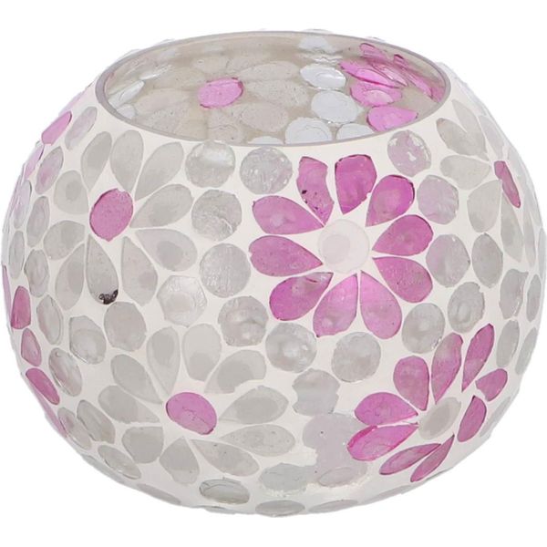 Senza Marca Lanterna Holly L Bianco Rosa Palla Di Vetro 10X14X14Cm | 2 Pz-image