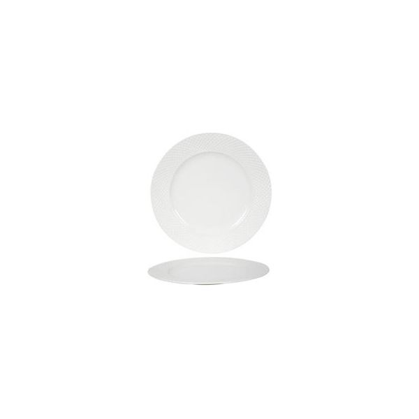 Piatto Da Portata In Porcellana Diamantata ø 27 Cm | 6 Pezzi-image