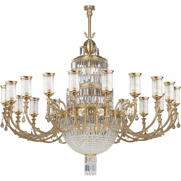 Casa Padrino Lampadario In Cristallo Barocco Ottone Con Patina Ø 190 X H. 180 Cm-image
