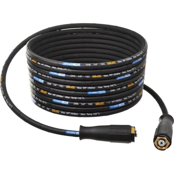 Tubo Per Alta Pressione Con Treccia D'acciaio Resistente Alle Alte Temperature Da 10 M - Con Raccordo M22-M22 (Modello: Tipo K) Per Idropulitrici Karcher E Kranzle.-image