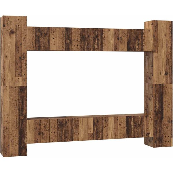 Vidaxl Mobile Tv 10 Pezzi Legno Riciclato 30,5 X 30 X 90 Cm Materiale Ligneo-image