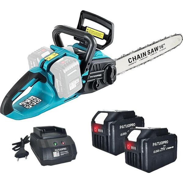 Motosega, Motore Senza Spazzole, Design Facile Da Usare, Batteria 2PCS 6.0Ah, Eu-image