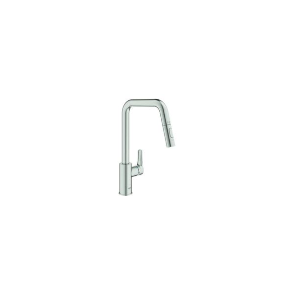 Grohe Einhand-SpüLtischbatterie Eurosmart 30619 Hoher Auslauf Dual SpüLbrause Supersteel (30619DC0)-image