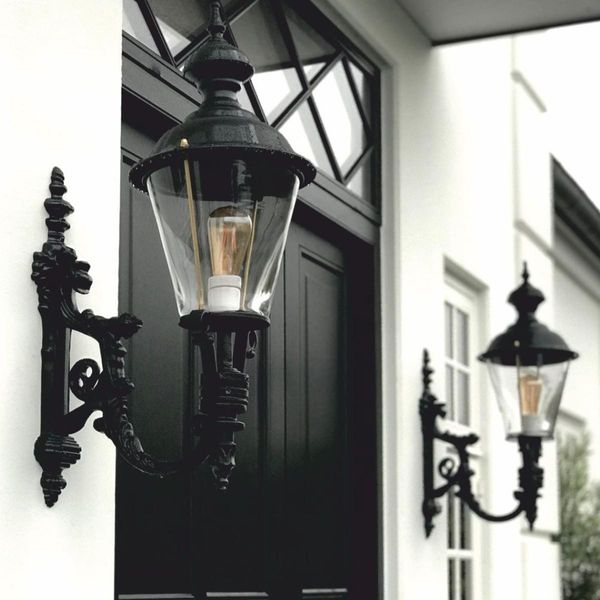 Casa Padrino Applique Da Esterno In Stile Liberty Nero H. 74 Cm - Illuminazione Esterna Nostalgica-image