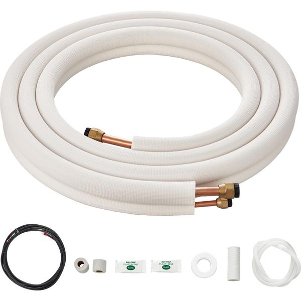 Succebuy Set Di Tubi Mini Split Da 4876,8 Mm, Tubo Di Rame Con Diametro Esterno Di 9,5 E 15,9 Mm E Isolamento A Tre Strati, Per Condizionamento/Pompa Di Calore E Hvac-image
