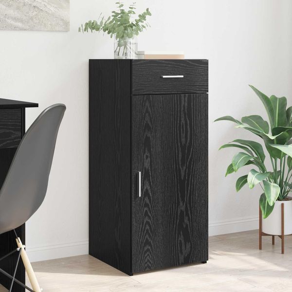 Maison Exclusive - Credenza Effetto Rovere Nero 42,5 X 40 X 93 Cm Materiale Ligneo-image