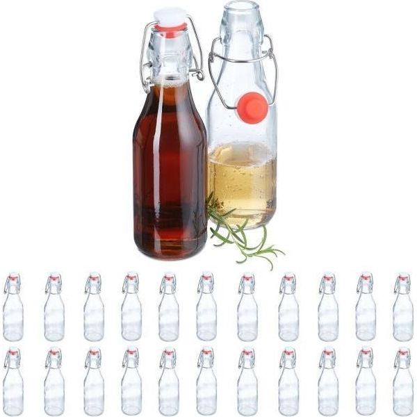 Bottiglie Di Vetro Con Tappi A Pressione, Confezione Da 24-image