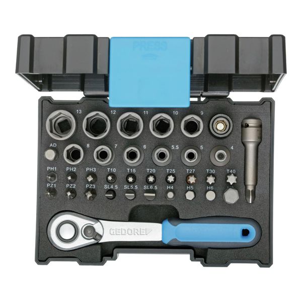 Gedore 666-U-20 Bit-SteckschlüSselbox Mit Knarre 1/4" 35-Teilig (2998211)"-image