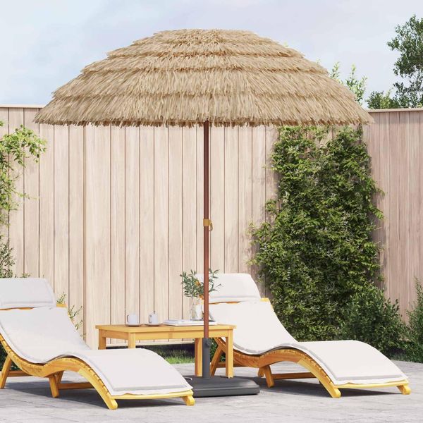 Vidaxl Ombrellone Da Spiaggia Naturale 255 X 255 X 255 X 255 Cm Poliestere E Acciaio-image