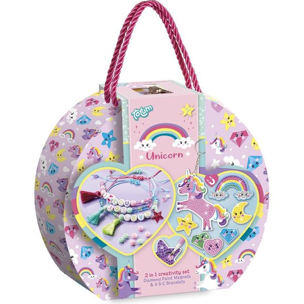 Totum Set Creativo 2In1 Unicorno Diamante Pittura, Braccialetto Fare-image