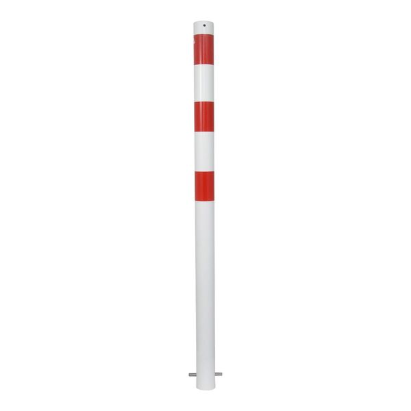 Schake Absperrpfosten Typ 476B, Ortsfest, Ø 76Mm, Zum Einbetonieren, Weiß / Rot)-image